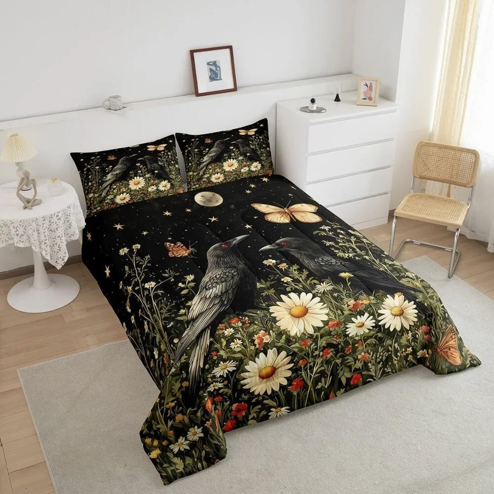 Crow Queen Size Bedding Set